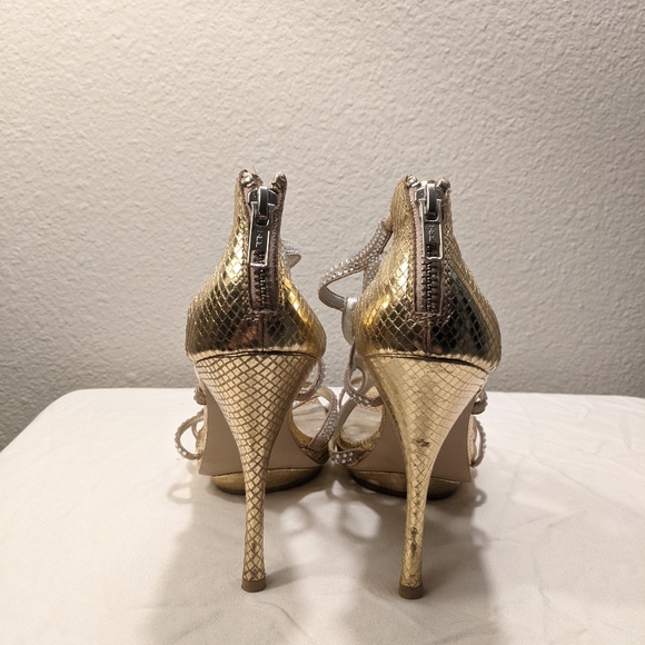 MICHAEL size 8 rhinestone/gold stiletto heels. - Picture 10 of 12